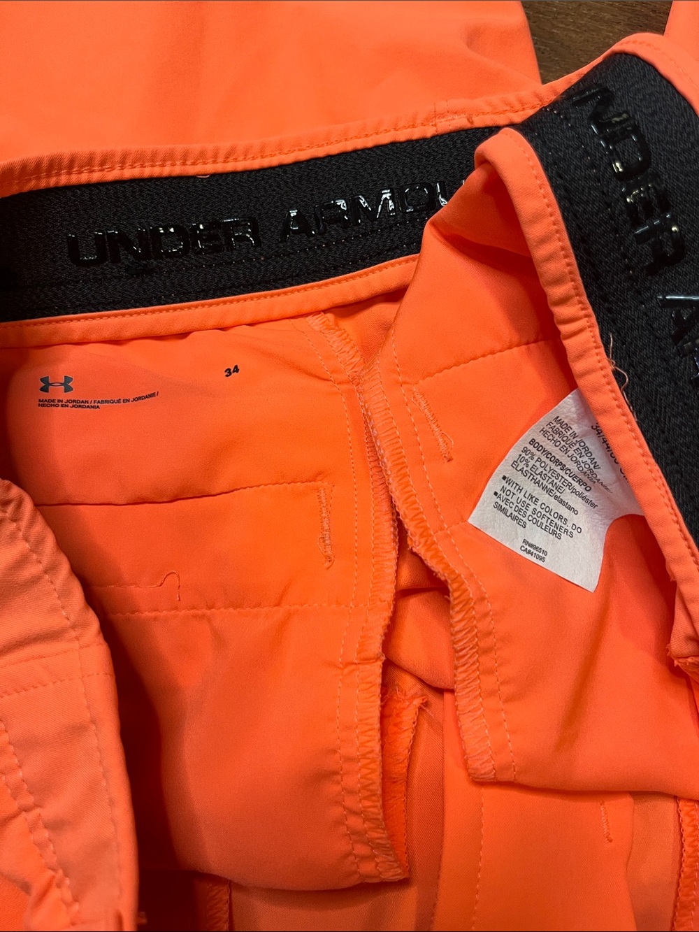 Under Armour Men's Bright Coral Athletic Shorts - Picture 3 of 4
